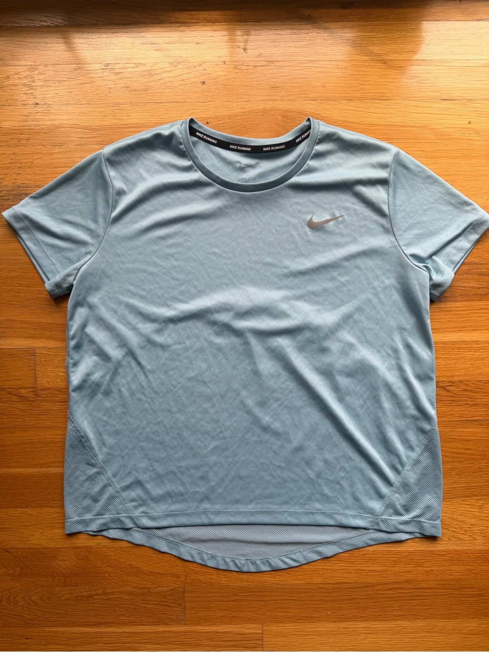 Nike Light Blue Dri-FIT Running Short Sleeve - Size Large